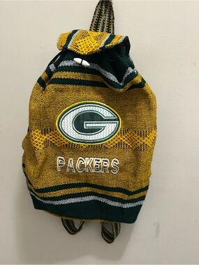 NFL Green & Gold Packers Knit Drawstring Backpack